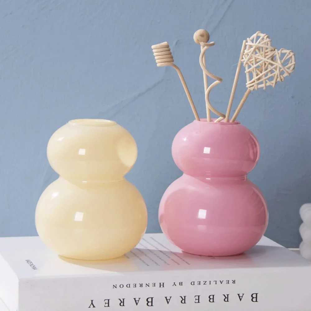 Creative Glass Flower Vase Arrangements Hydroponic Flower Container Desktop Ornament for Home Living Room Office Decoration C251017