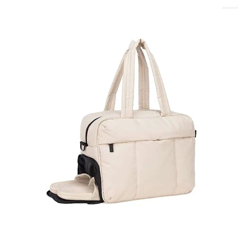 Duffel Bags Nylon Travel Bag Large Capacity Quilted Puffer Gym Tote Weekender With Shoe Compartment Overnight Woman