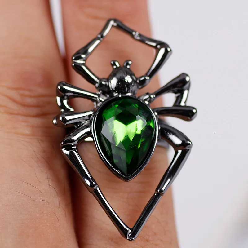 Retro Halloween Series Funny Spider Hollow Ring Punk Style Adjustable Open Rings Jewelry Z251017