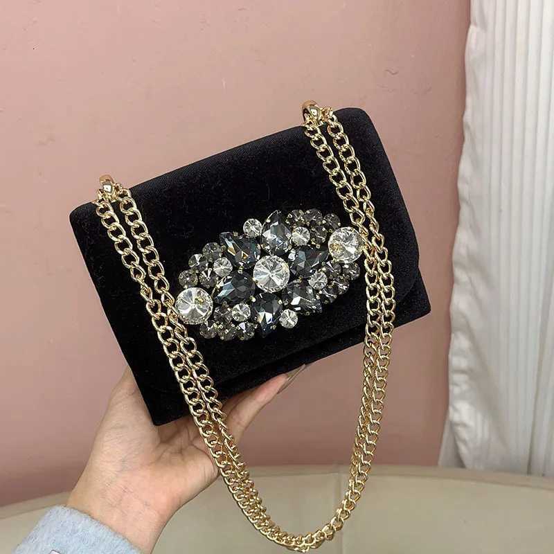 High Quality Luxury Velvet Handbag Glitter Rhinestones Diamond Evening Bag Clutch Purse For Wedding Party Shoulder Crossbody Bag Z251017