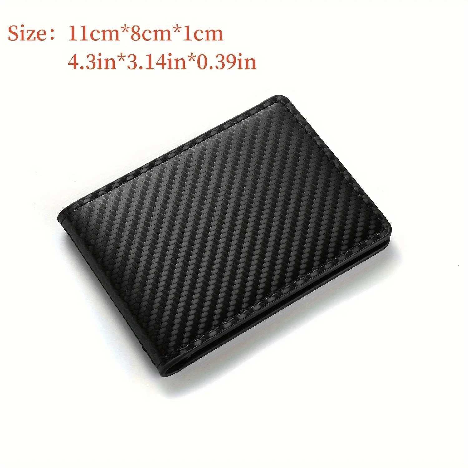 2025 Unisex Carbon Fiber Black Mens Slim Card Holder Case for Drivers License and ID Cards Male PU Leather WalletW251017