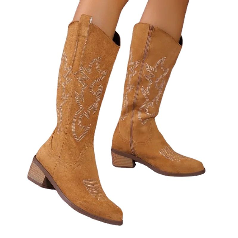 Ladies Cozy Cowgirl-Inspired Booties for Fall/Winter Durable Material, Stylish Fit