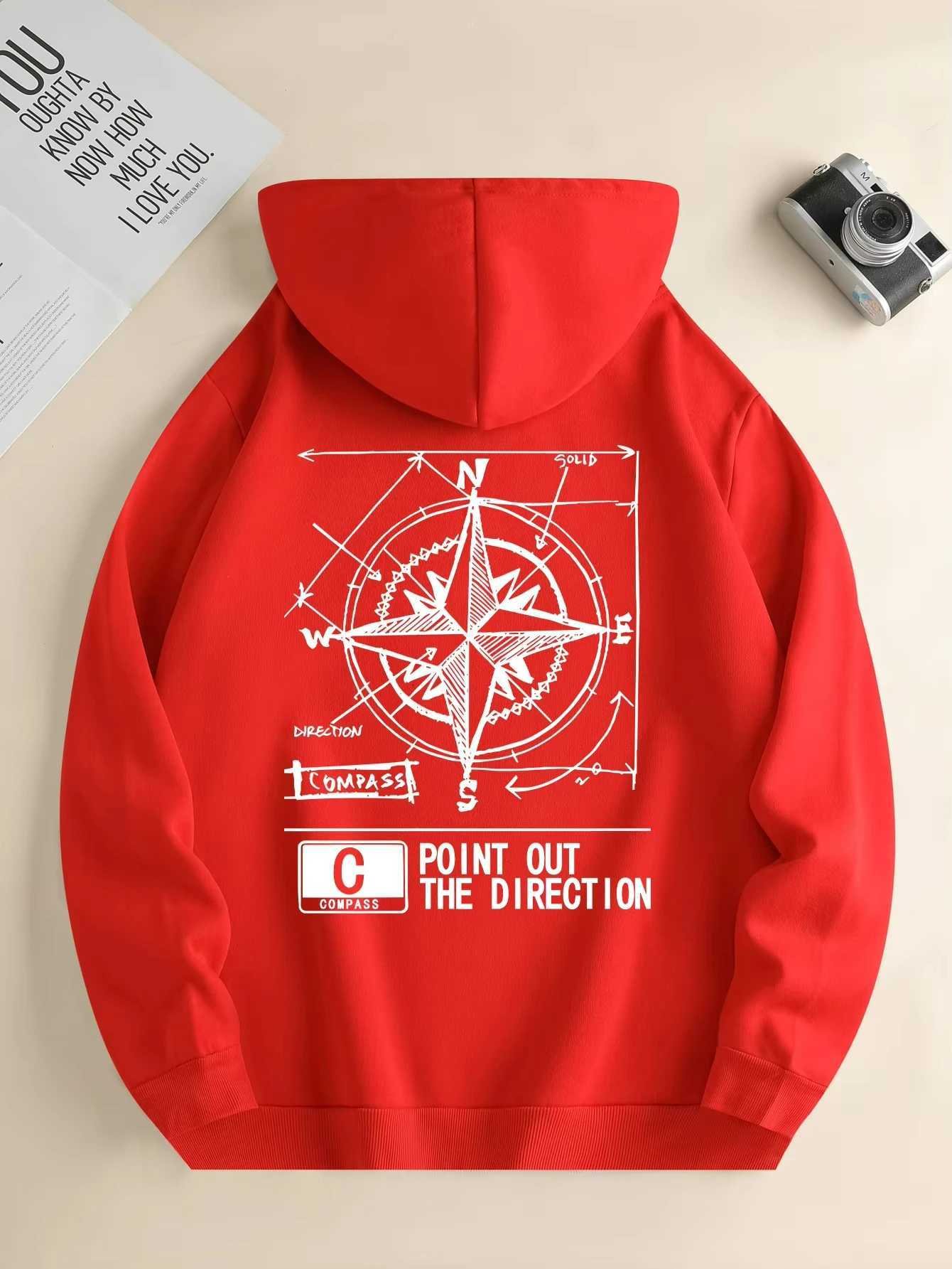 Autumn Winter Fashion Geometric Printed Mens Hoodiesweatshirt Kangaroo Front Pocket Outdoor Casual Sports Comfortable Pullover Z251017