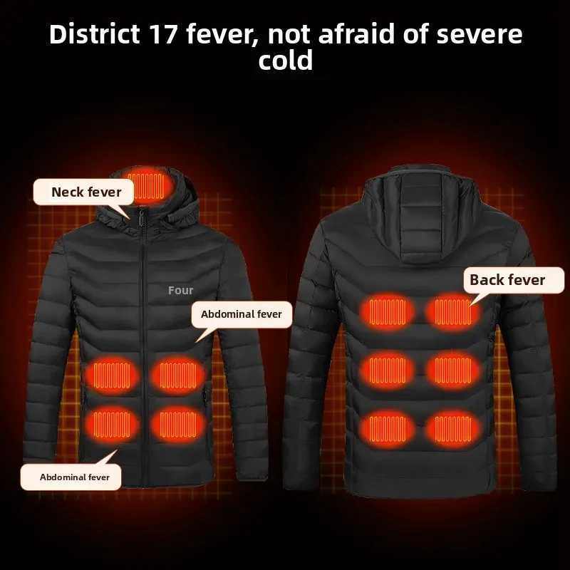 Smart Heating Outerwear Lightweight Thermal Mens Electric Vest USB Constant Temperature Heating Cotton Jacket Windproof Outdoor H251017