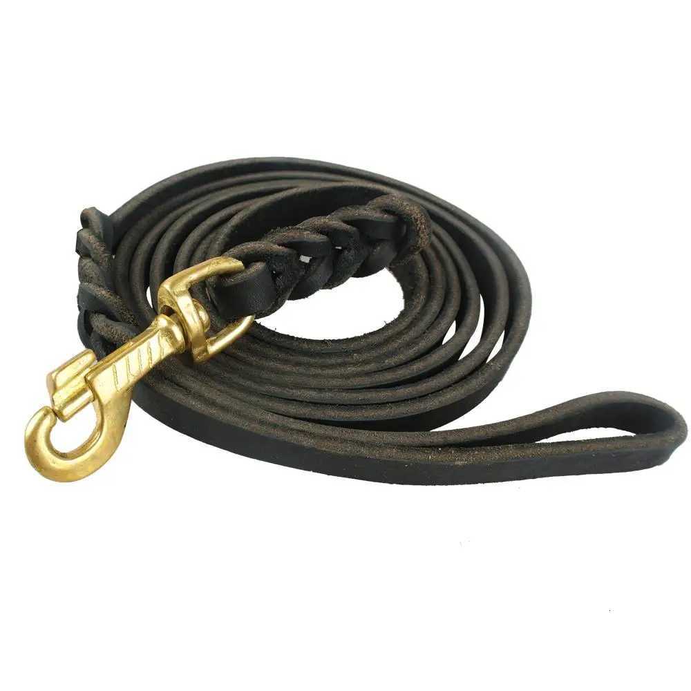 Genuine Leather Dog Leash Dogs Long Leashes Braided Pet Walking Training Leads Brown Black Colors For Medium Large Pet C251031