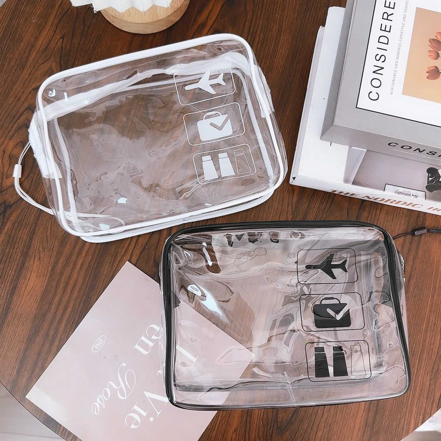 31pcs Transparent Zipper Makeup Bag Organizer Box Men Women Travel Clear Cosmetic Bag Waterproof Toiletry Wash Make Up Bags W251017