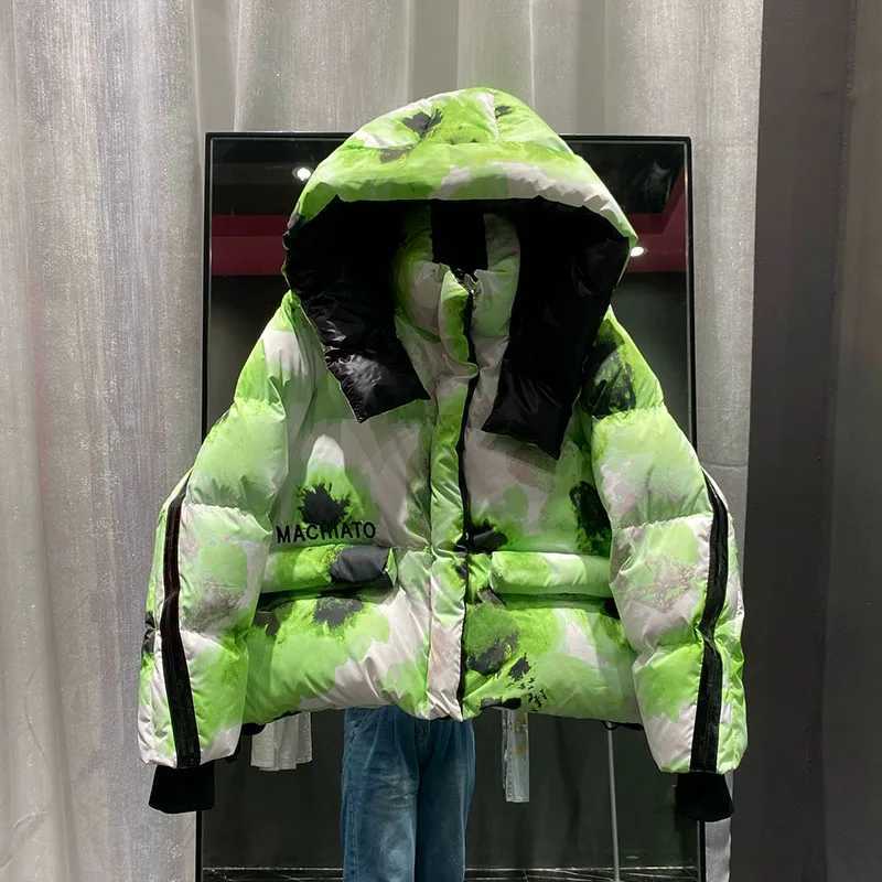 Temperament Womens coat2025 New Winter Thickened Down Jackets Women Hooded Loose Letter White Duck Down Women Down Jackets H554 W251016