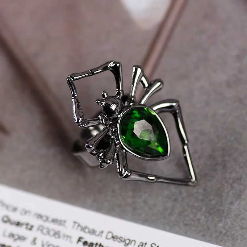Retro Halloween Series Funny Spider Hollow Ring Punk Style Adjustable Open Rings Jewelry Z251017