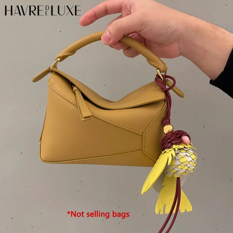 Cowhide leather parrot bird charm for womens bag fashion highend durable exquisite workmanship bag decoration bag accessories 251016
