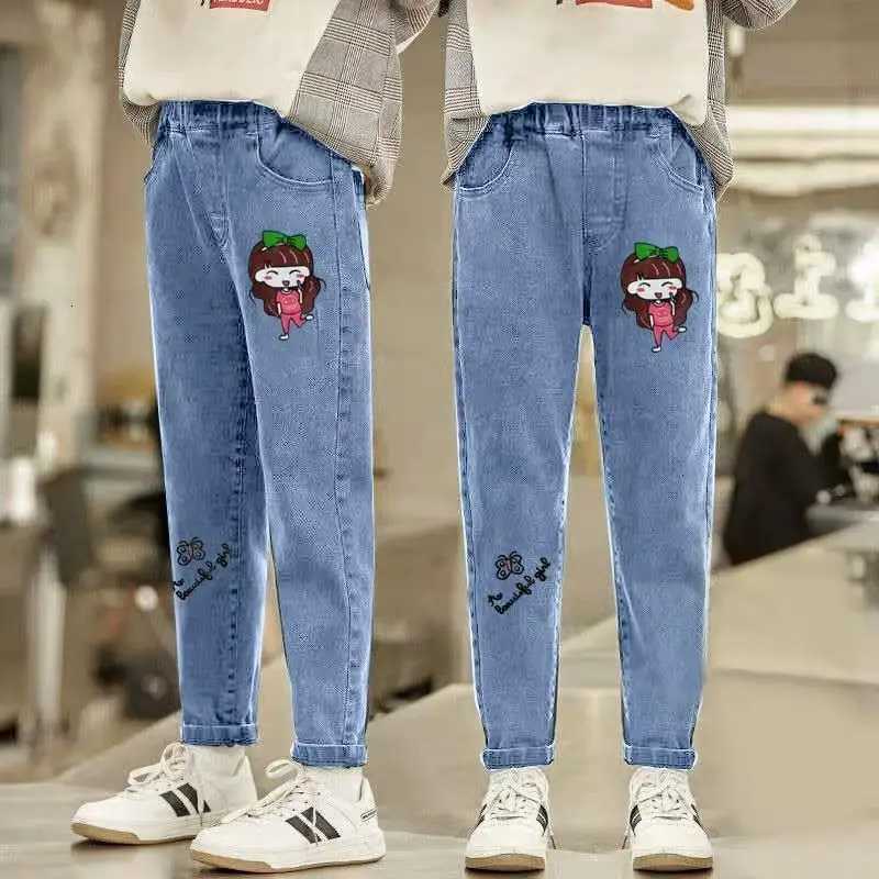 Girls Jeans Spring and Autumn New Style Girls Pants Large Childrens Casual and Loose Baby 46 8 10 12 Ages Jeans for GirlsT251017