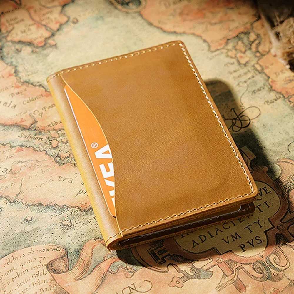 Highend Genuine Leather Credit ID Card Holders Rustic Crazy Horse Leather Customized Business Unisex Wallet CardholderW251017