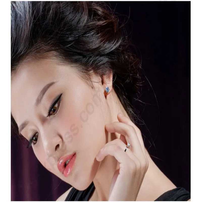 Elegant Classic Real 925 Sterling Silver Finger Rings Jewelry Crystal Cubic Zircons 6 Claws Women Wedding AnillosW251017