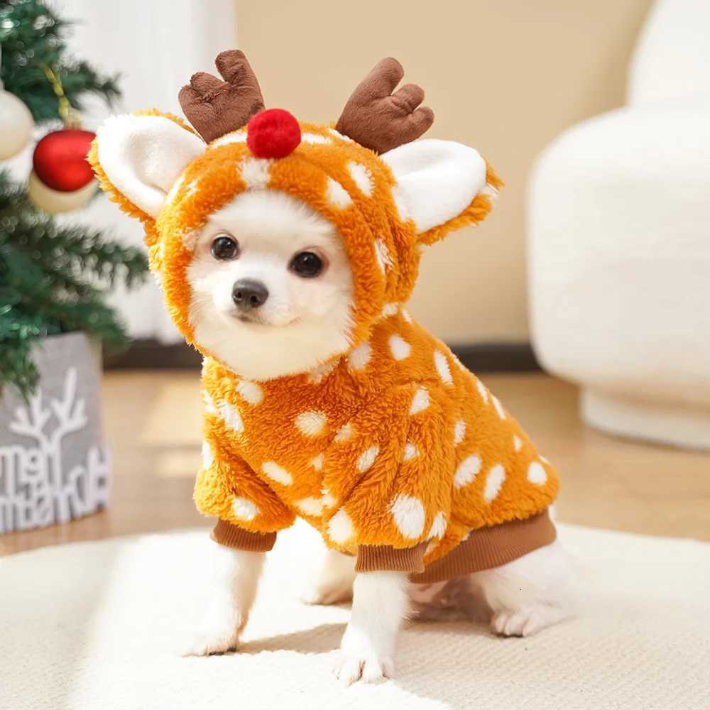 Cute Christmas Reindeer Pet Clothing Winter Dog Clothes Cat Costume Is a Musthave Item for Small Cats and Dogs During ChristmasW251017