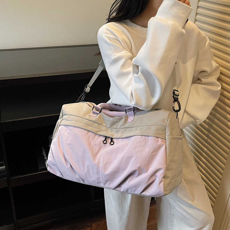 New Travel Bag Large Capacity Short Distance Luggage Bag Sports Fitness Bag Swimming Out Storage Bag Travel Boarding Bag 250415