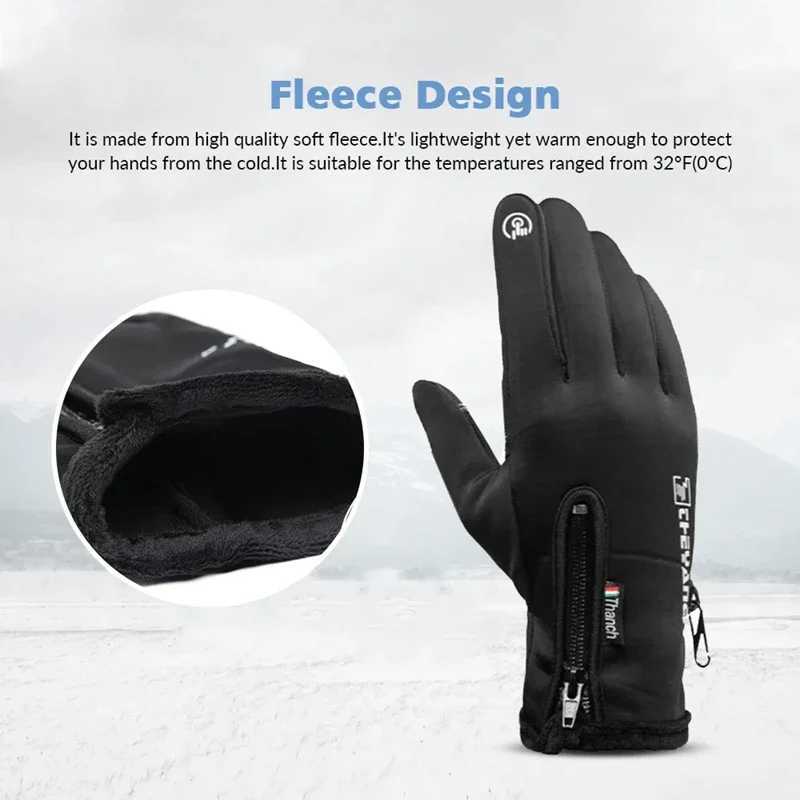 Winter Gloves Waterproof Thermal Touch Screen Thermal Windproof Warm Gloves Cold Weather Running Riding Sports Hiking Ski Gloves H251017
