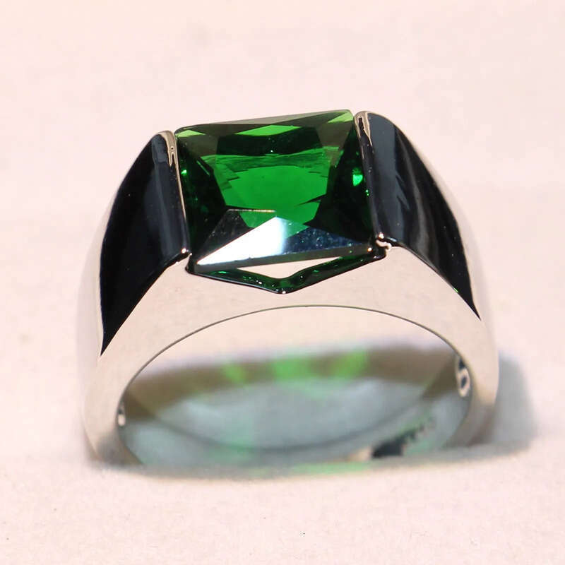 Drop Shipping Victoria Wieck Fashion Jewelry Sterling SierSONA Solitaire Emerald Birthstone Princess Men Wedding Band FingerRing Gift