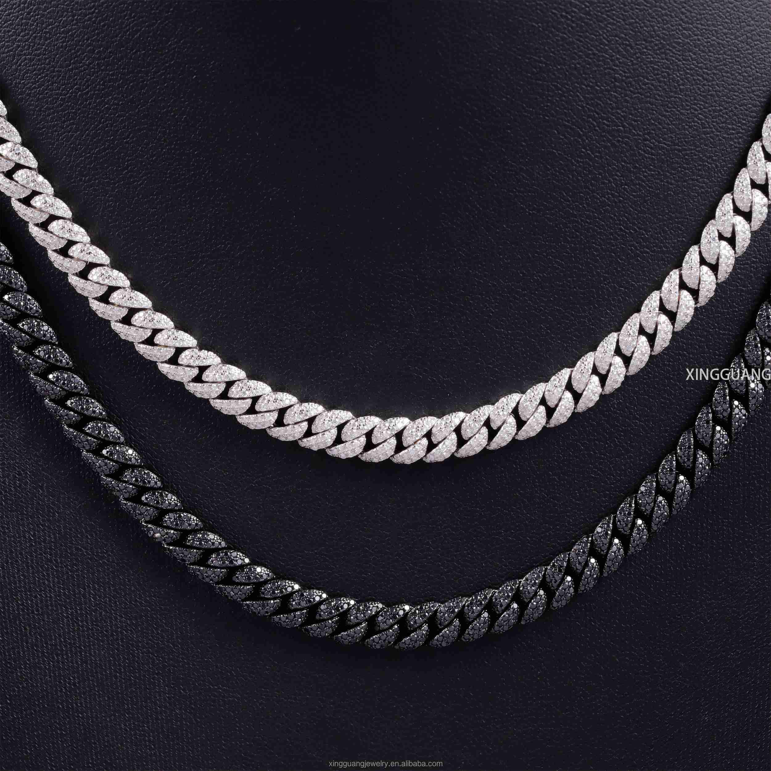 Popular Vvs Moissanite Iced Out Chain S925 Silver Hip Hop Style Necklace Moissanite Diamond Cuban Lidynamic Necklace for MenWomen