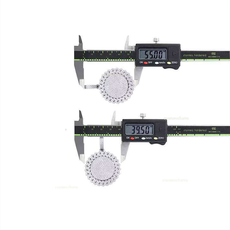 Iced Out VVS Moissanite Round Pendant S Sier Gold Plated Design Hip Hop Rapper Jewelry Statement Necklace