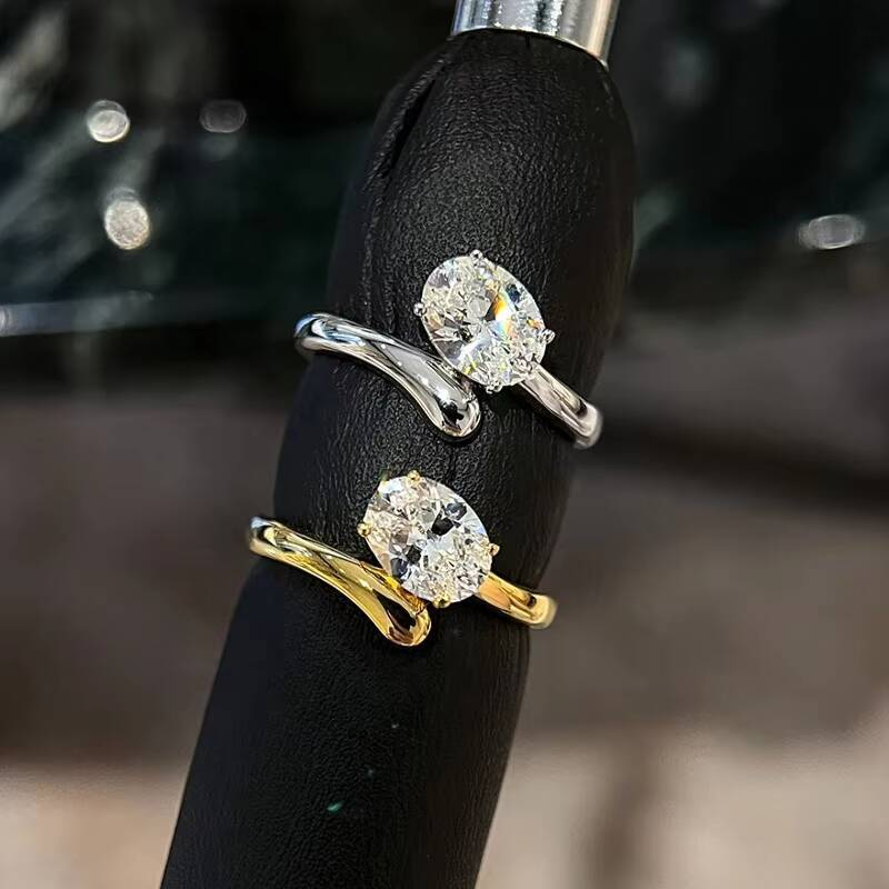 Speedin Jewelry Bestselling Teardrop Ring DEF VVS1 VVS2 Lab Diamond Pear Cut Wedding Ring for Women Gift