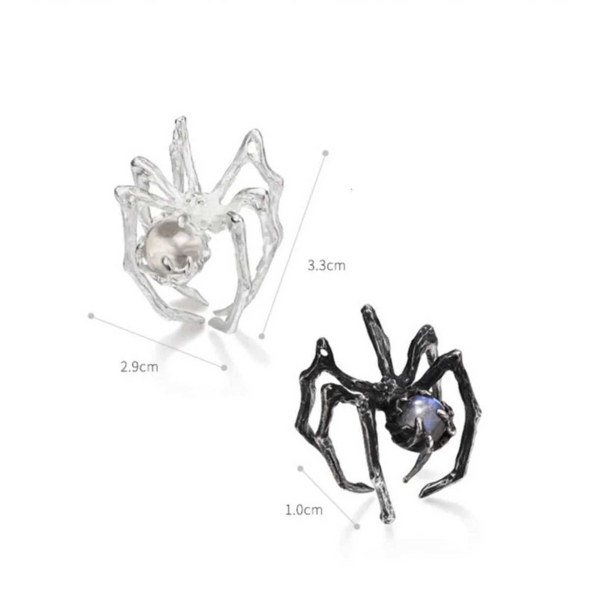 Exaggerated Vintage Crystal Ball Spider Opening Rings Gothic Punk Insect Finger Ring Halloween Party Jewelry Gifts For Women Men Z251017
