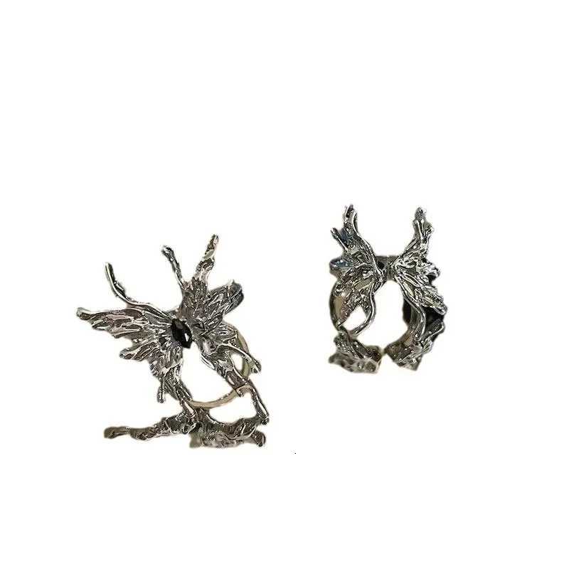 Angel Wing Butterfly Open Adjustable Ring for Women Minimalist Design Cold Tone Finger Ring Fashion Jewelry Accessories Z251017