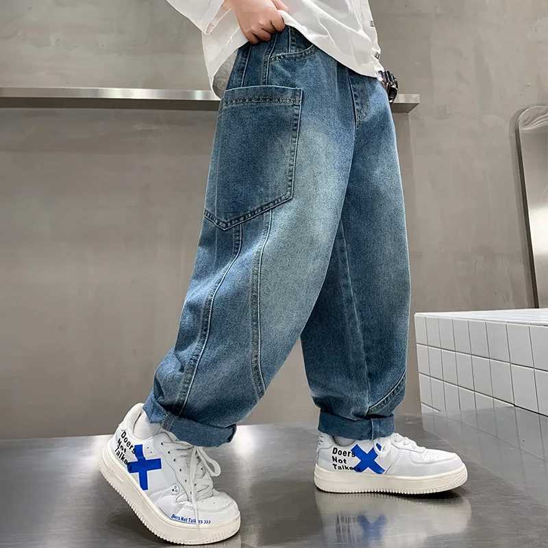 Spring Autumn Boys Jeans Trousers For Tweens Child Fashion Loose Style Letter Denim Pants Korean Kids Casual Jeans Age 514 YT251017