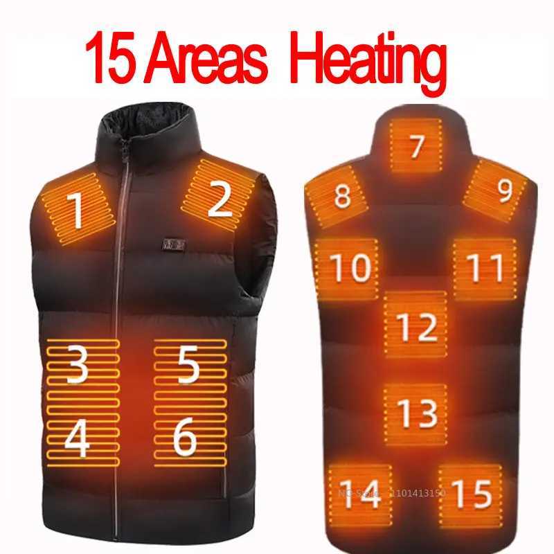 15 Area Men Heated Vests Black Jackets Women Sportswear Hunting Heated Coat Graphene Heat Coat USB Heating Jacket For Camping H251017