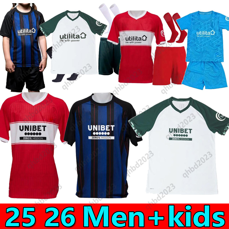 S-4XL 25 26 MiddlEsBrouGhs Soccer Jerseys 2025 2026 Payero Howson McNAIR AKPOM CLARKE FRY FORSS LENIHAN Football Shirt Uniforms Men Kids Kits uniforms tops
