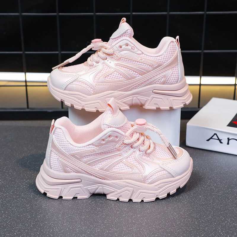 Size 2637 Girls Pink Platform Sneakers Kids Chunky Sole Chidlrens Mesh Sports Shoes Boys Toddler Unisex Casual ShoesT251017