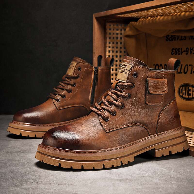 High Quality Mid Top Martin Boots, Outdoor Instagram Plush Leather Shoes