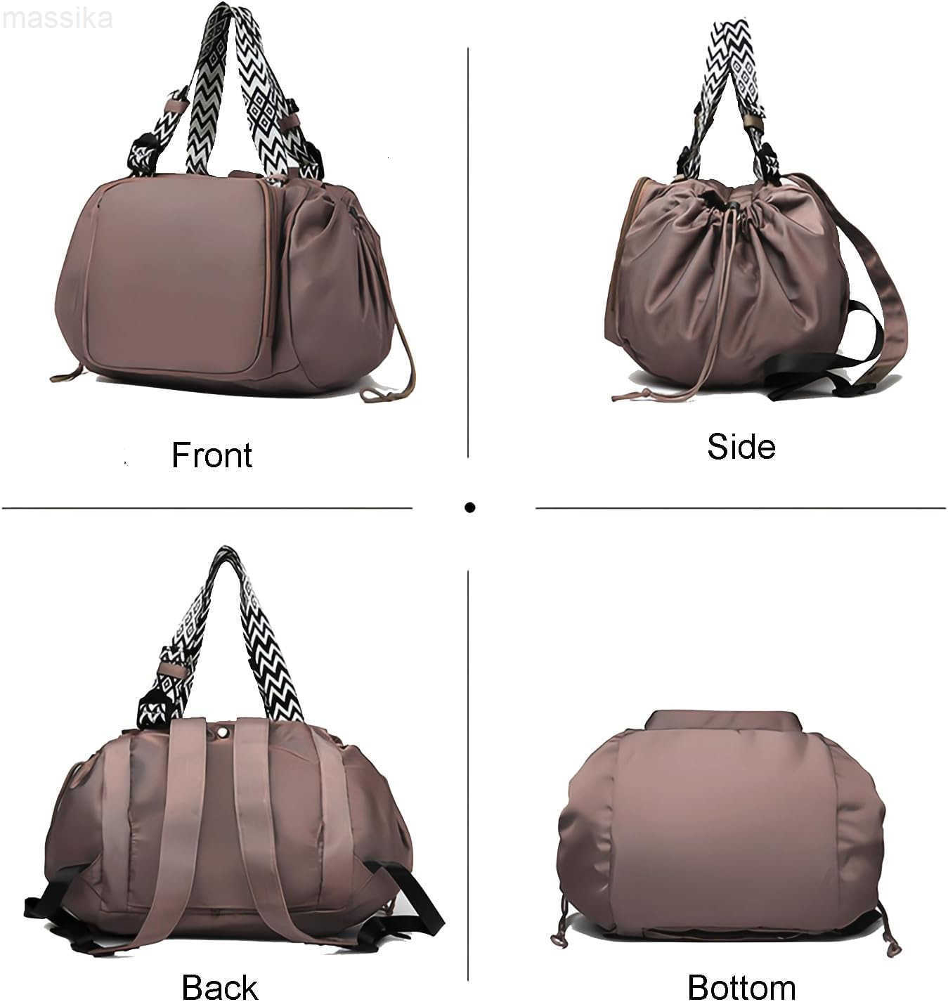 Tote Bag Large Capacity Versatile Nylon Lightweight Backpack with 15 Pockets for Car Travel M251017