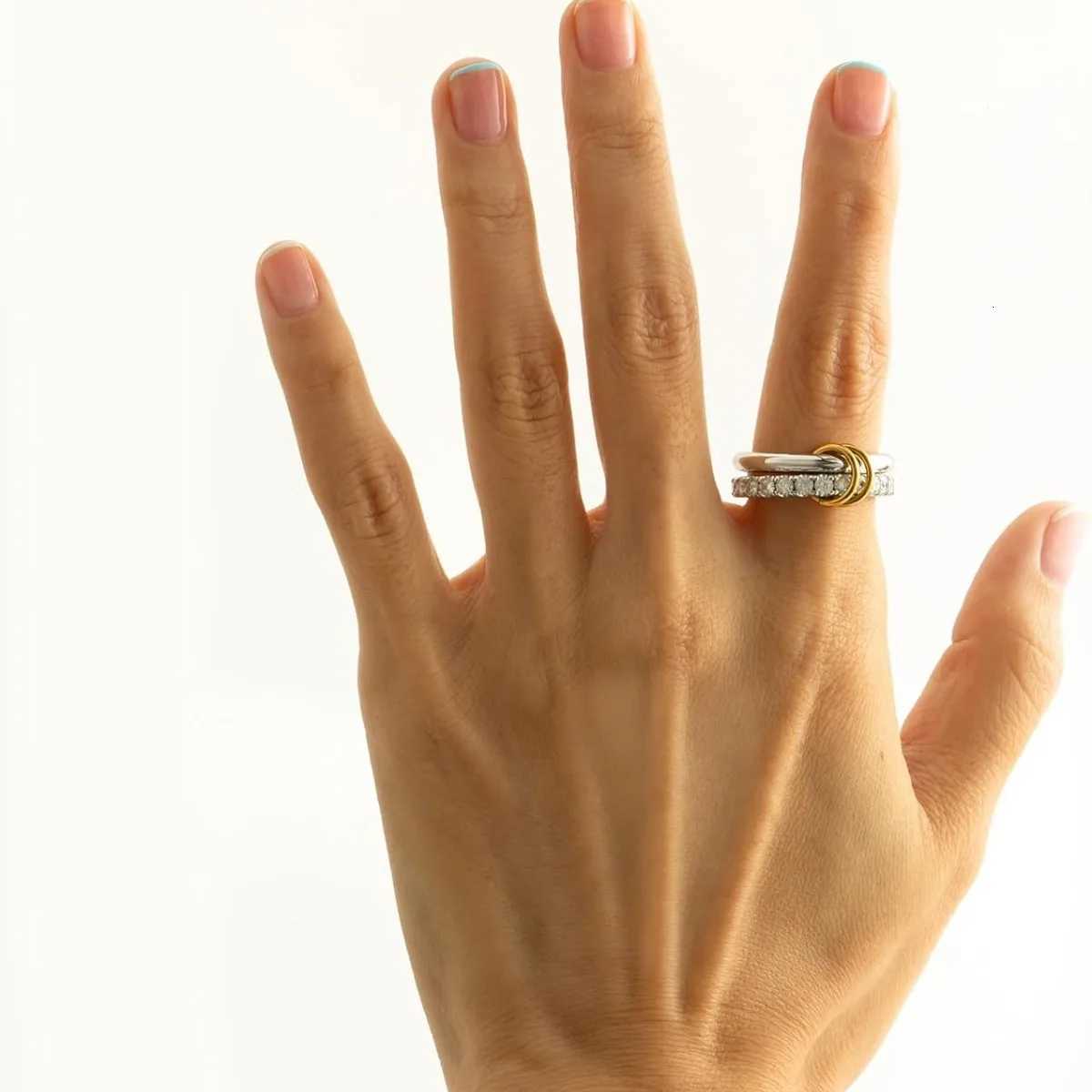 A White Gold Stacking New Fashion Thick MultiRing Design Couple Ring Set LongLasting Color Retention Exclusive Design Z251017