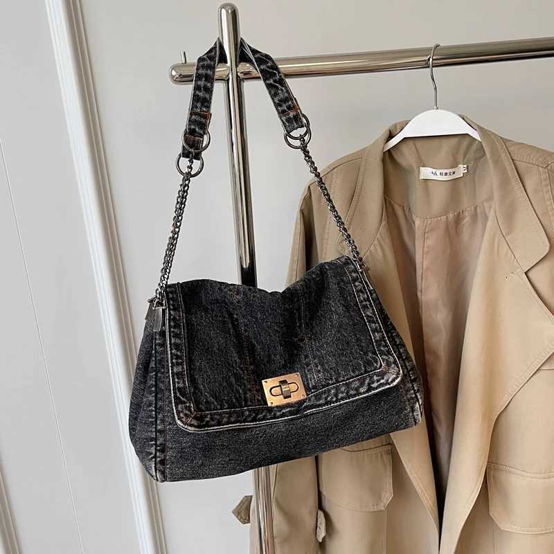 Casual Cmuter Large Capaci Denim Wens Bag 2025 New Versatile Chain Single oder Crossbody Tote Bag1 D251017