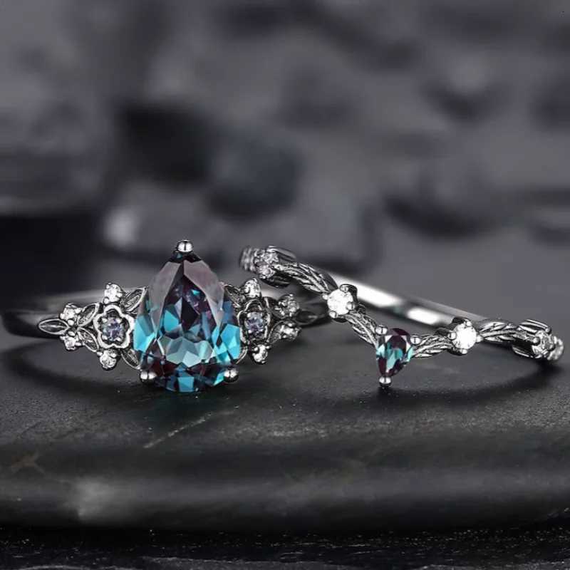 Luxury Gun Black Cubic Zircon Ring Creative Vine Ring Classic Wedding New Dazzling Ladies Accessories Jewelry Z251017