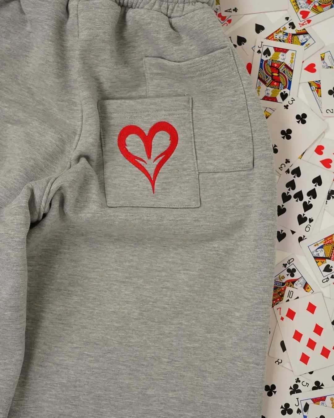 Y2K Double Waist Pants Grey Loose Poker Embroidered Streetwear Jogging Pants Men Women Gothic HipHop Sports Casual SweatpantsXJ251017