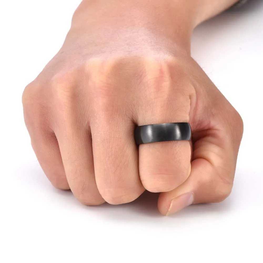 Mens Titanium Steel Ring 8mm Wide Brushed Finish Unisex Minimalist Jewelry Modern Design Gift for Him Stock ReadyW251017