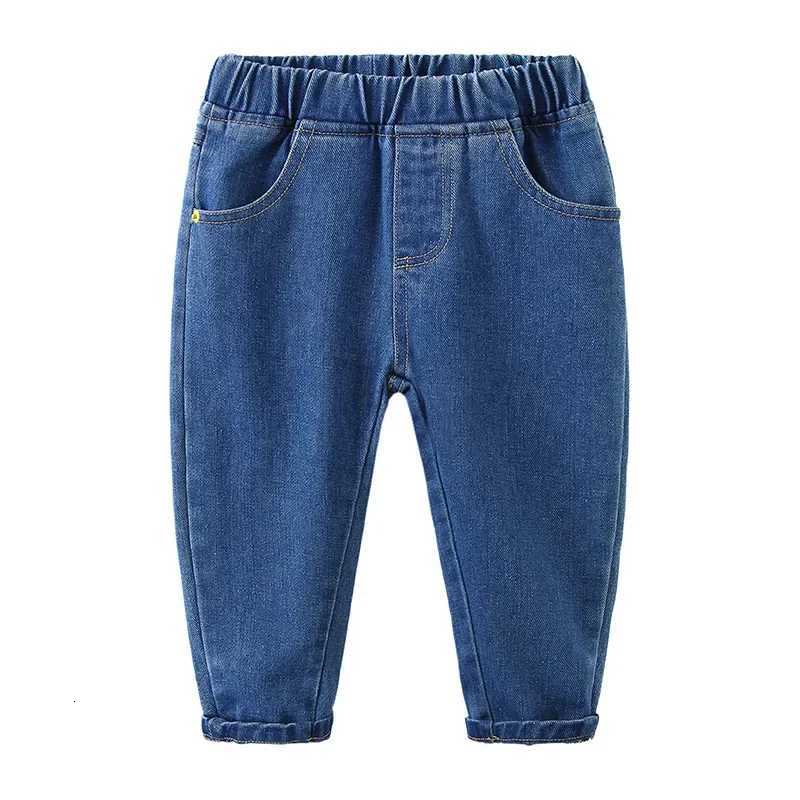 New 2025 Spring Autumn Boys Fashion Solid Jeans Long Trousers Kids Classic Elastic Waist Denim Pants Clothing for 26 YearsT251017