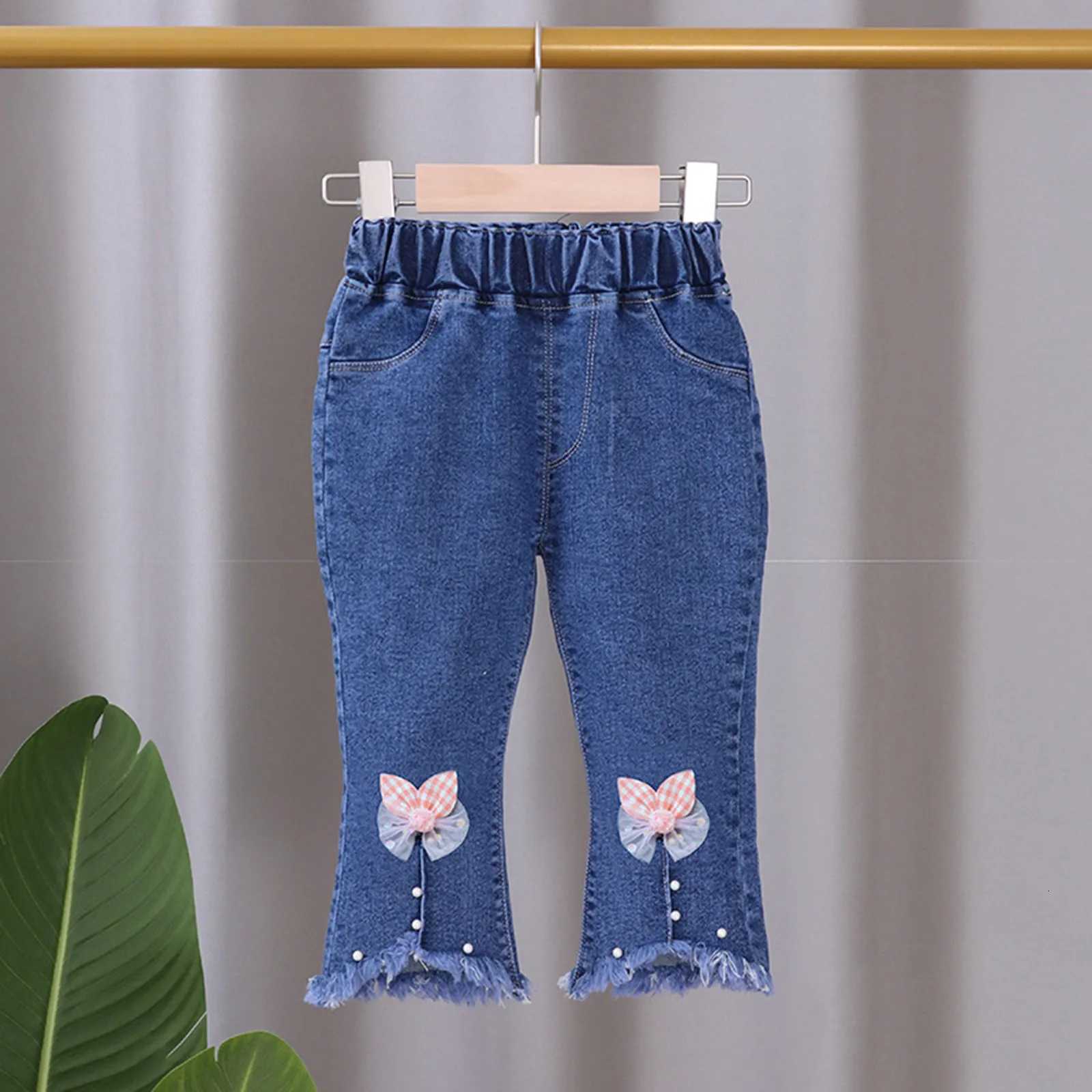 Baseball Pants Girls Baby Girl Denim Jeans Toddler Kid Pants Jeans Soft Elastic Waist Denim Pants Big Girls ClothesT251017