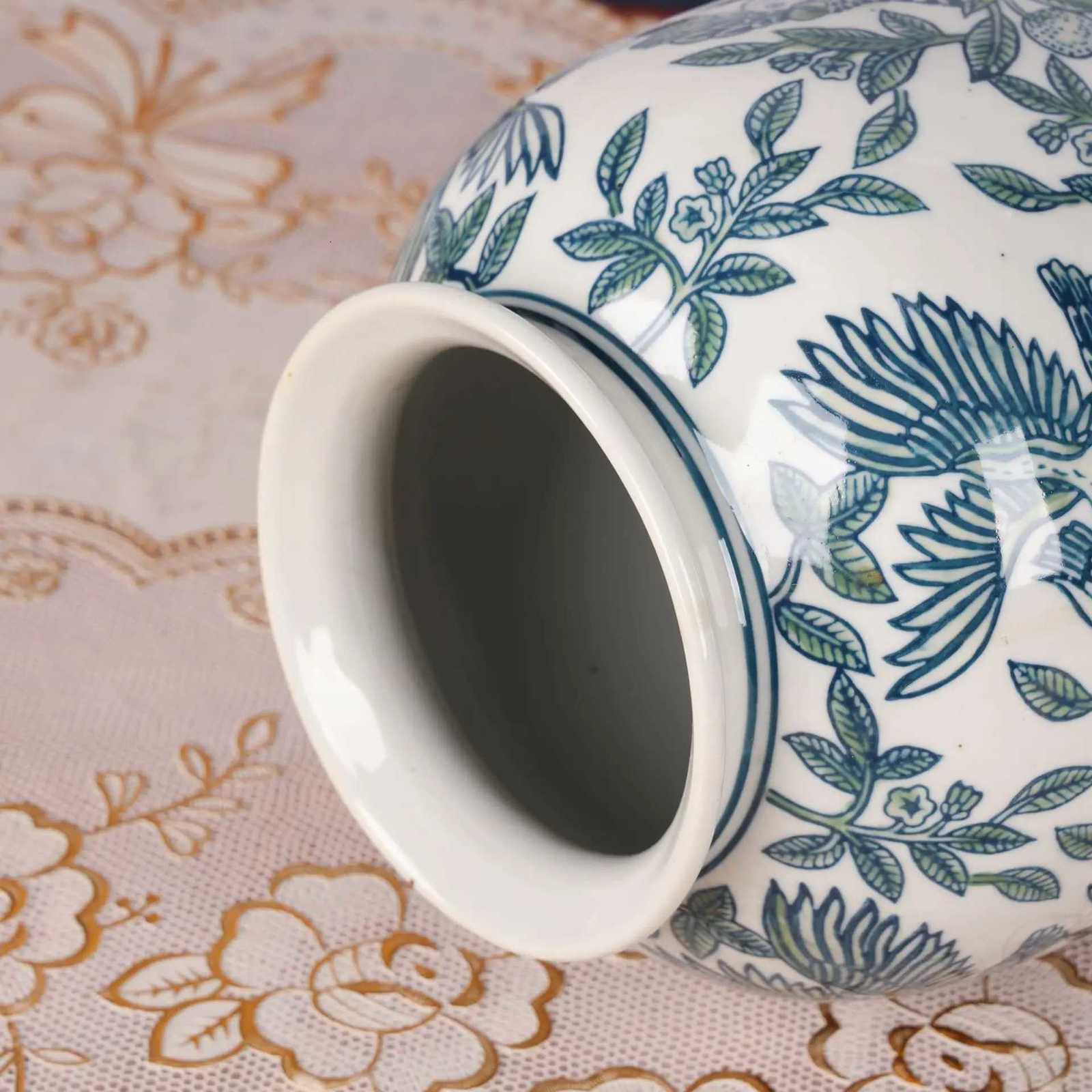 Blue and white porcelain vases decorative handicrafts entrance hall ornaments ceramic vases and flower vases C251017