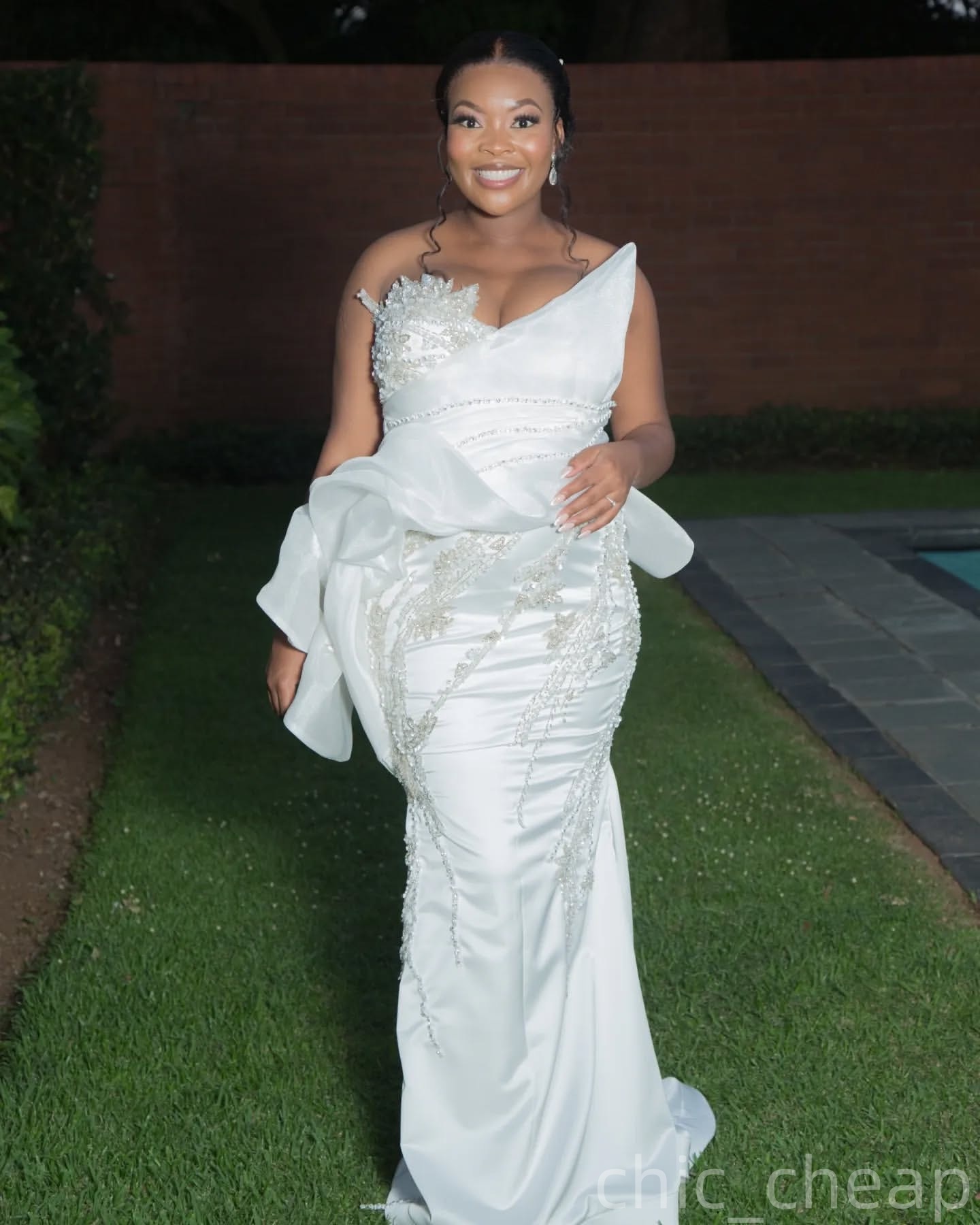 Ivory Mermaid Prom Dresses 2025 Lace Beaded Sweetheart Satin Evening Formal Party Second Birthday Engagement Gowns Plus Size Dress For Special Occasio