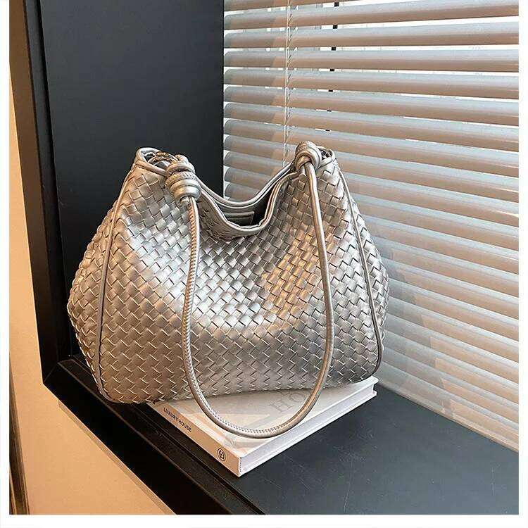 Raffia Bucket Eco Friendly Sardine Pattern Tote Large Boho Shoulder Bag Unisex