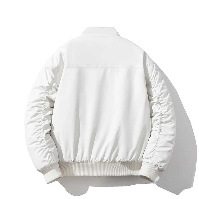 Autumn Winter Varsity Jacket Men Women Fashion Baseball Jacket Solid Loose Thick Warm Coat Couple Parkas Casual White J251017