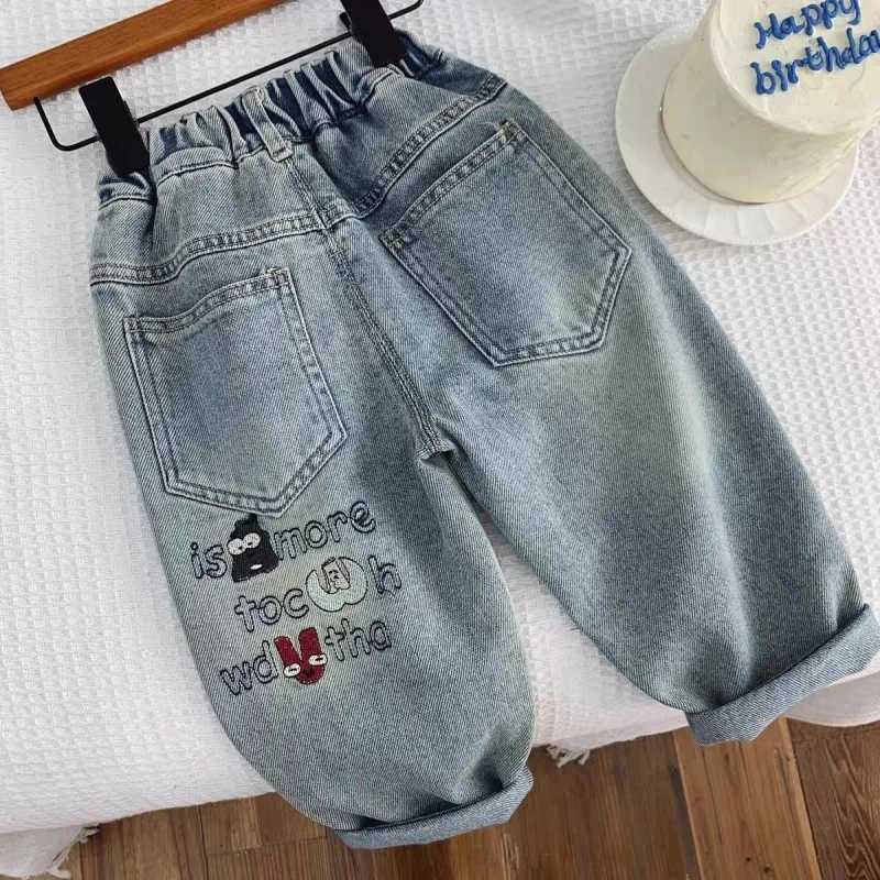 Spring Autumn Toddler Boys Denim Pants Cotton Animepattern Babys Boys Jeans Casual Loose Elastic Waist Trousers For Children BoyT251017