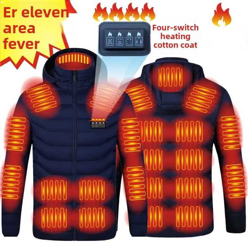 Winter Heated Down Jacket with Hood for Men Women USB Charging Thermal Coat 21Zone Warm Puffer Jacket Electric Heated Parka H251017