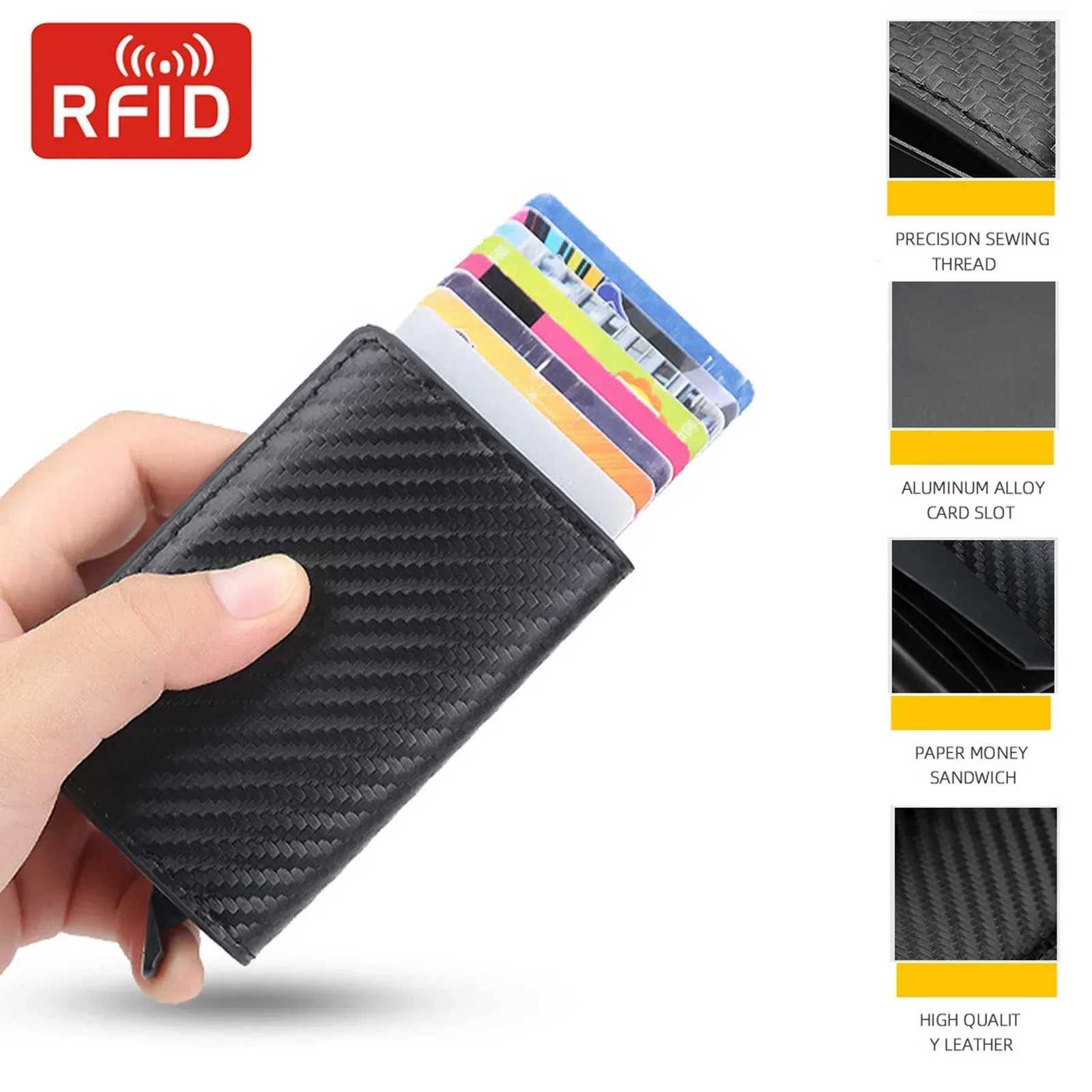 Rfid Metal Visit Credit Card Holder Men Wallets Luxury Business Bank Cardholder Case Wallet for Men Card Storage PortecartesW251017
