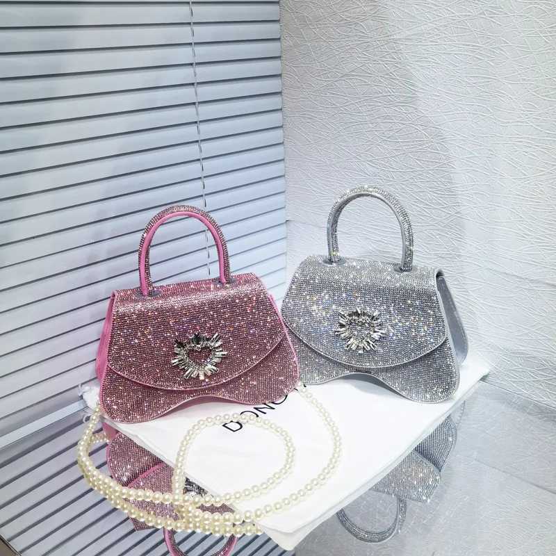 Fashion Bling Square Bag Glitter Shiny Rhinestones Diamond Evening Bag Womens Handbag Wedding Party Clutch Purse Messenger Bag Z251017