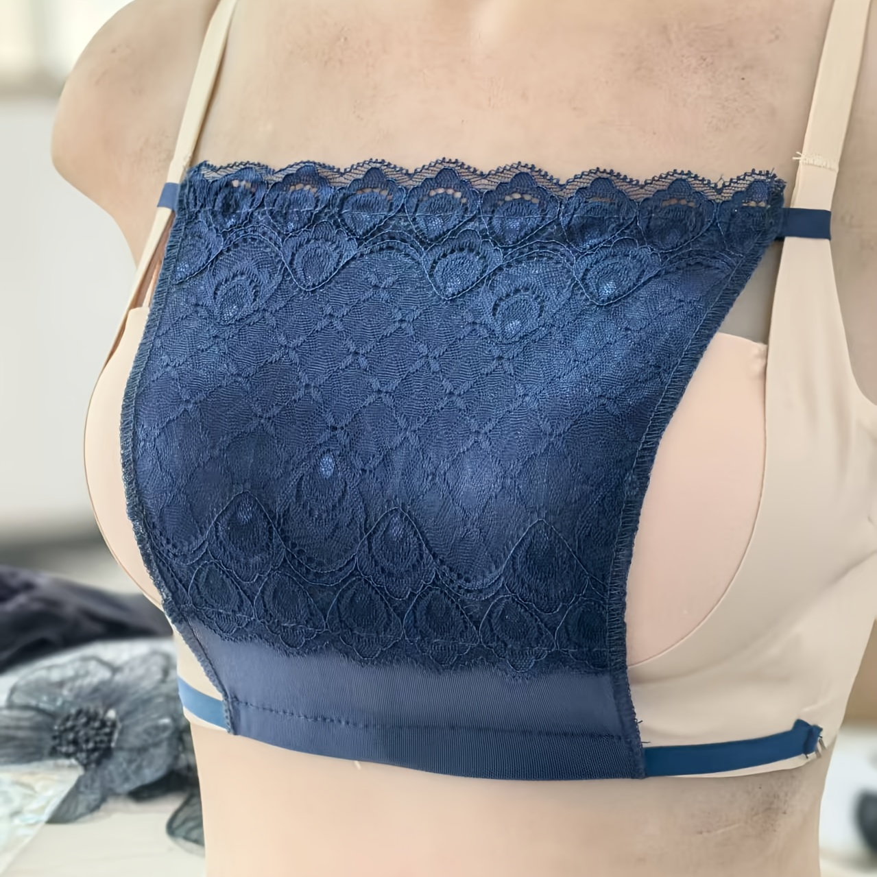 1PCS--7PCs Lace Cleavage Cover Up Women Camisole Elastic Band Clip-On Camisole Bras Insert Wrapped Chest Protection Covering Tube Top