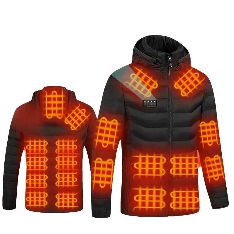 Men Heated Down Jacket USB Winter Mens Parka Outdoor Electric Padded Jacket Warm Sports Thermal Coat Clothing Heated Jacket H251017