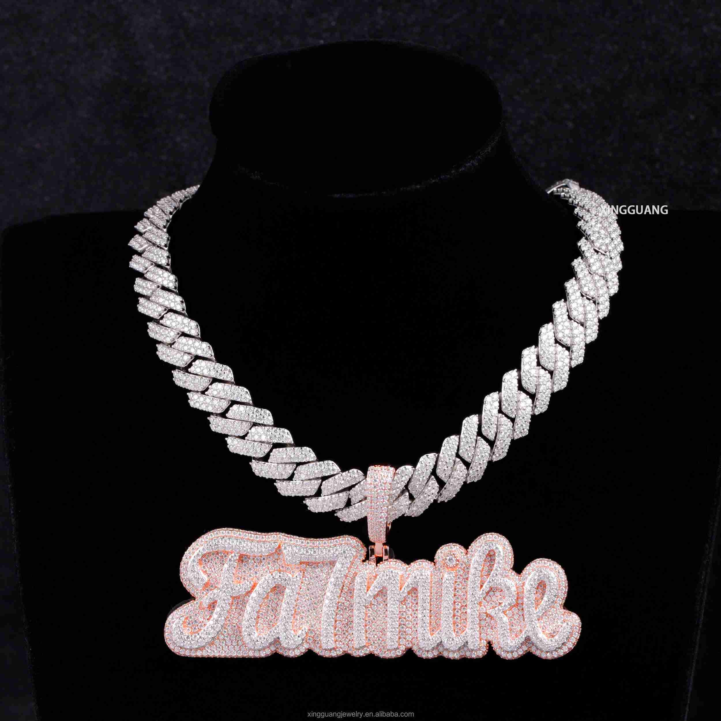 RTS VVS Diamond Pass Diamond Tester Iced Out Moissanite Pendant Customized Trend 925 Silver Hip Hop Fine Jewelry Pendant Lidynamic Chain