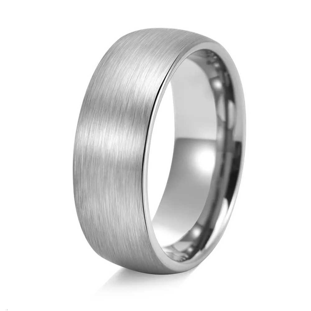 Mens Titanium Steel Ring 8mm Wide Brushed Finish Unisex Minimalist Jewelry Modern Design Gift for Him Stock ReadyW251017